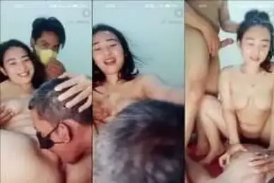 Live Threesome Gila Cewek Diapit Dua Pria